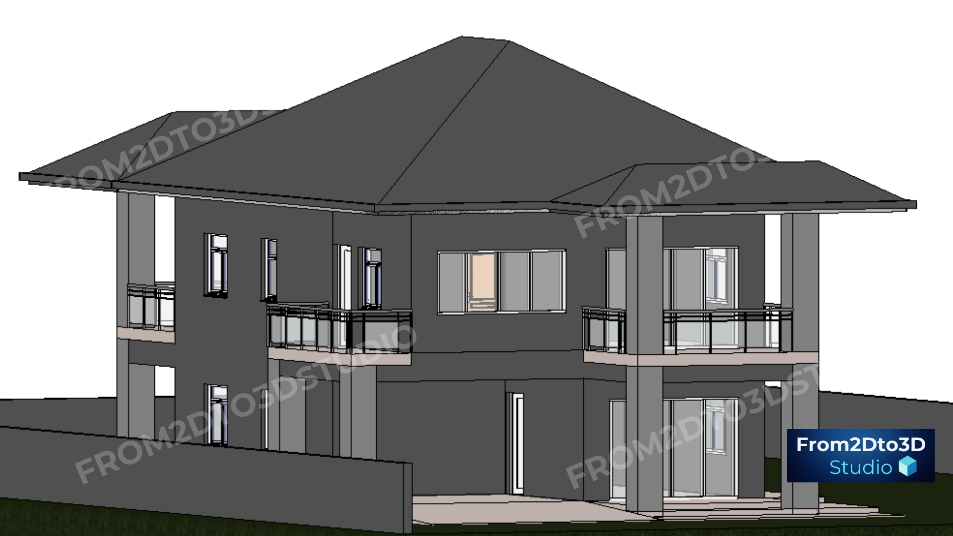 Modelisation 3D Villa caraibes